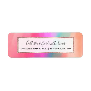 Girly Pink Coral Teal Abstract Cloudy Art