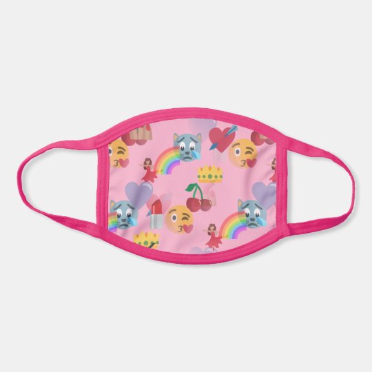 girly pink emojis face mask Zazzle.co.uk