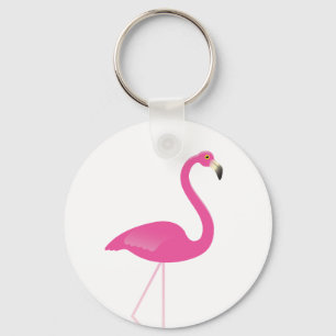 Girly Pink Flamingo Keychain