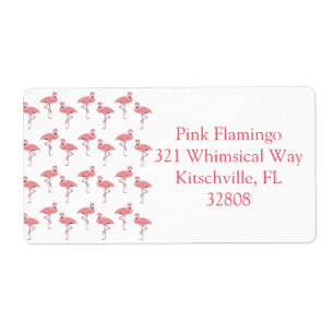 Girly Pink Flamingo Pattern Custom Labels