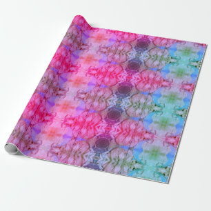 Girly Pink Floral Abstract Watercolor Boho Chic Wrapping Paper