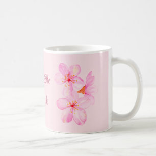 Girly Pink Floral Custom  Coffee Mug