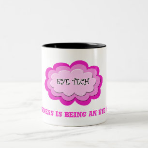 Girly Pink Flower Eye Tech Mug