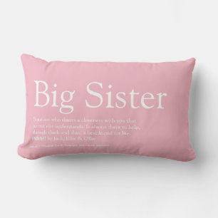 Girly Pink Fun Modern Cool Sister Definition Lumbar Cushion