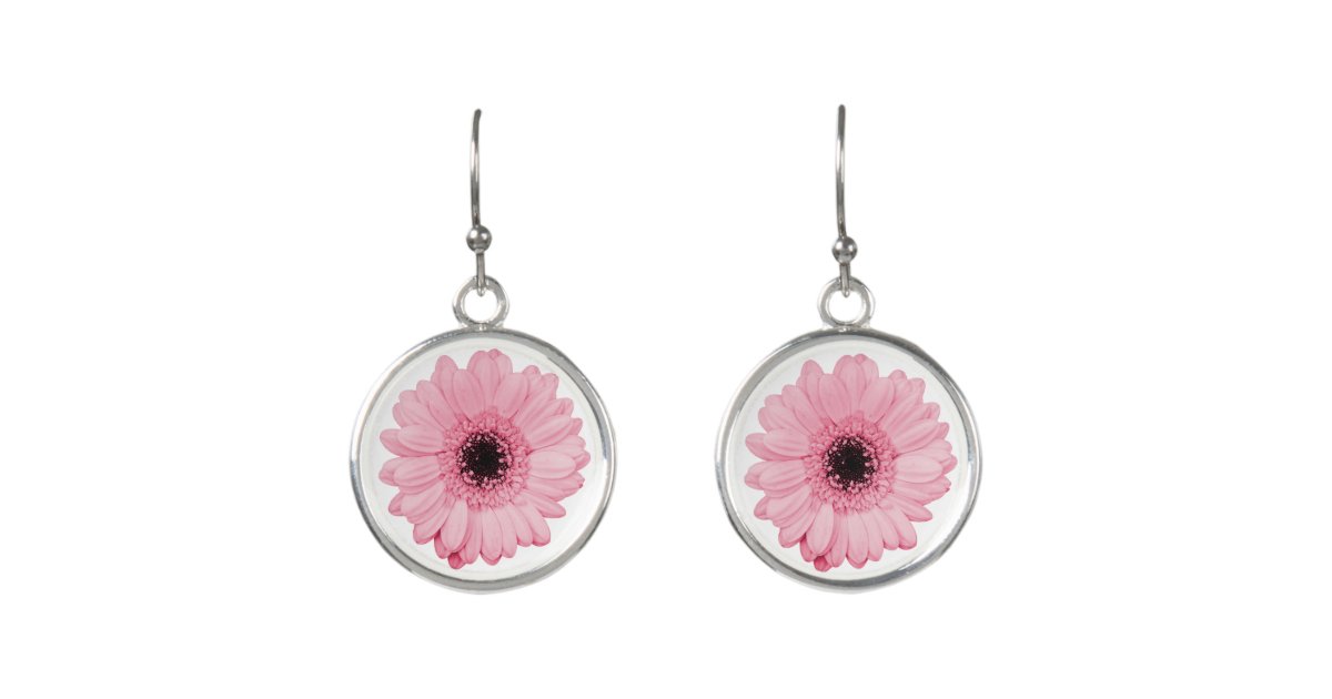 Girly Pink Gerbera Flower Elegant Drop Earrings Zazzle Co Uk Girly Pink Gerbera Flower Elegant Drop Earrings Zazzle Co Uk
