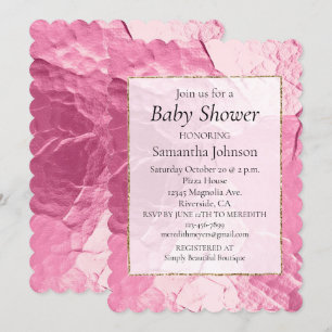 Girly Pink Glam Baby Shower Invitation