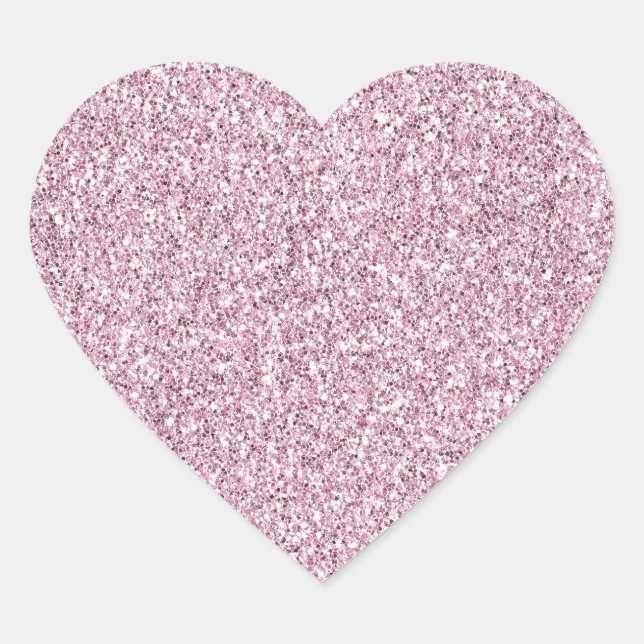 Girly Pink Glam Glitter sparkle Heart Sticker (Front)