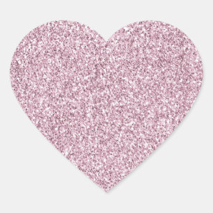 Girly Pink Glam Glitter sparkle Heart Sticker