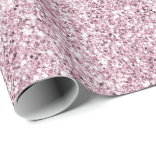 Girly Pink Glam Glitter sparkle Wrapping Paper