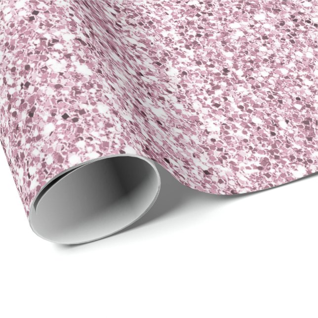 Girly Pink Glam Glitter sparkle Wrapping Paper (Roll Corner)