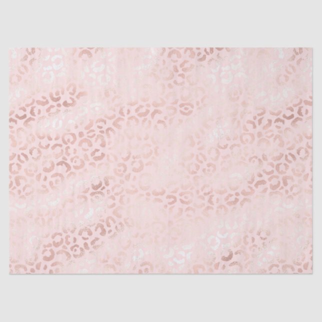 Girly Pink Glam Leopard Animal Birthday Tissue Paper (Front)