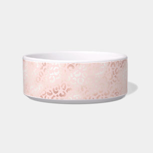 Girly Pink Glam Leopard Print Ombre Bowl