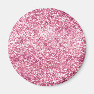 Girly Pink Glitter Confetti Magnet