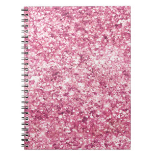 Girly Pink Glitter Confetti Notebook