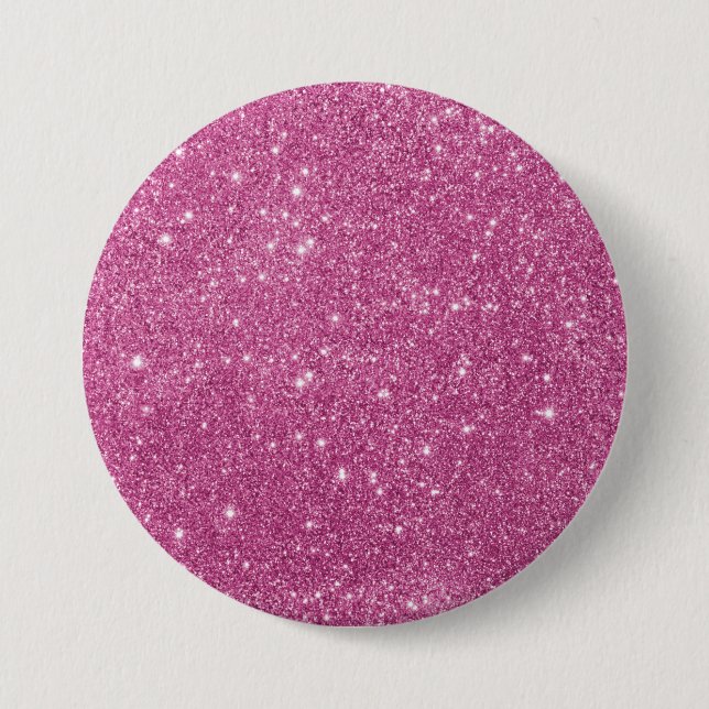 Girly Pink Glitter Glam 7.5 Cm Round Badge (Front)