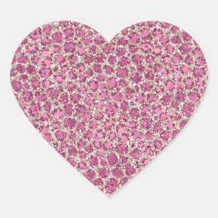 Girly Pink Glitter Leopard Print     Heart Sticker