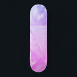 Girly pink glitter modern name personalised cool skateboard<br><div class="desc">Pink and light purple faux foil glitter silver metallic geometric style skateboard.             Easy to personalise with your name in hand lettered signature style. Could be a cute gift for a teen girl on Sweet 16,  Quinceanera,  graduation,  birthday,  Christmas,  or any other occasion.</div>