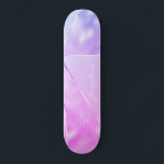Girly pink glitter modern name personalised cool skateboard<br><div class="desc">Pink and light purple faux foil glitter silver metallic geometric style skateboard.             Easy to personalise with your name in hand lettered signature style. Could be a cute gift for a teen girl on Sweet 16,  Quinceanera,  graduation,  birthday,  Christmas,  or any other occasion.</div>