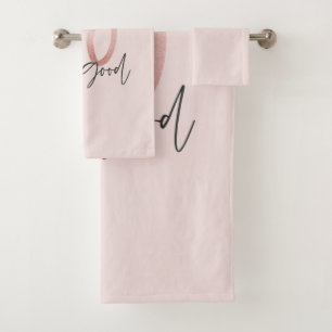 Girly pink glitter modern stylish 40th birthday  bath towel set