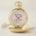 Girly pink glitter modern stylish 40th birthday  pocket watch<br><div class="desc">Girly pink glitter modern stylish 40th birthday design. Modern script text monochrome design. Part of a collection.</div>
