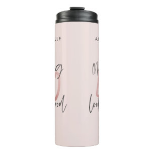 Girly pink glitter modern stylish 40th birthday  thermal tumbler