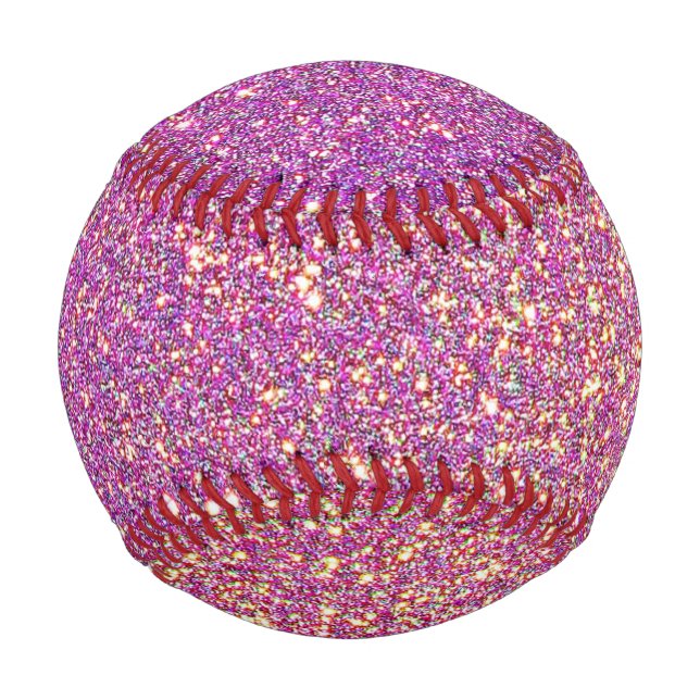 Girly Pink Glitter Pattern Baseball (Front)