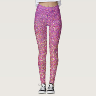 Girly Pink Glitter Pattern Leggings