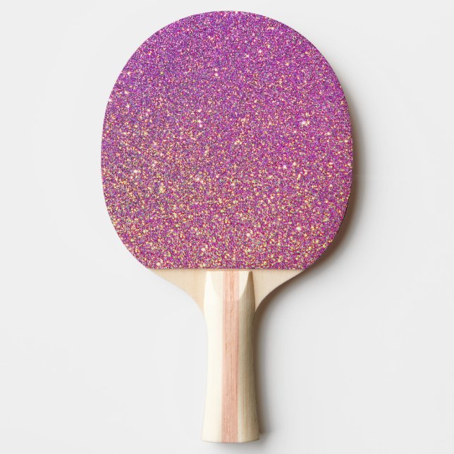 Girly Pink Glitter Pattern Ping Pong Paddle (Front)