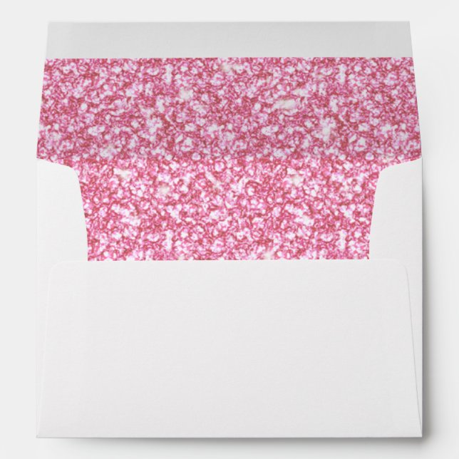 Girly Pink Glitter Printed Envelope (Back (Bottom))