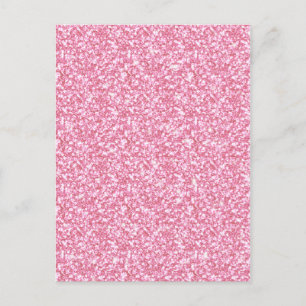 Girly Pink Glitter Printed Postcard