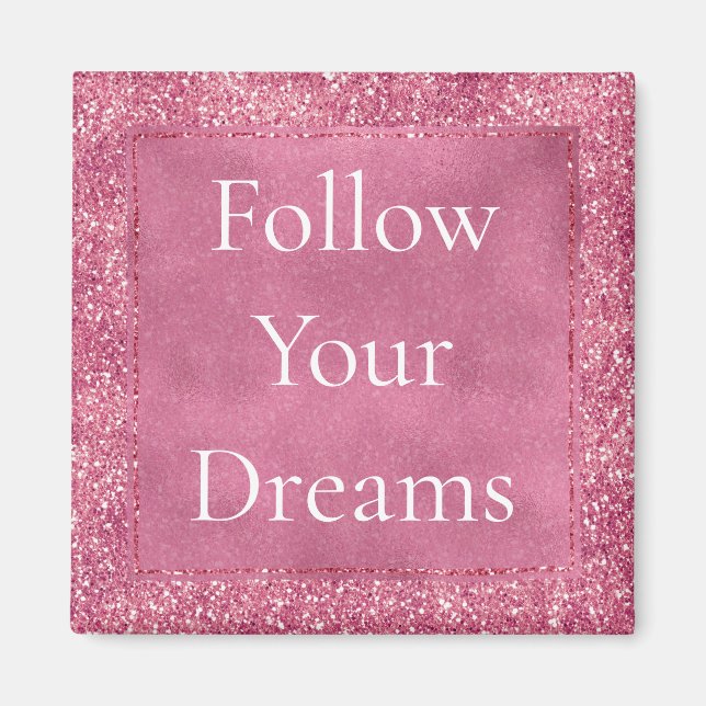 Girly Pink Glitter Sparkle Glitz          Magnet (Front)