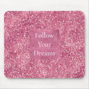 Girly Pink Glitter Sparkle Glitz Mouse Mat