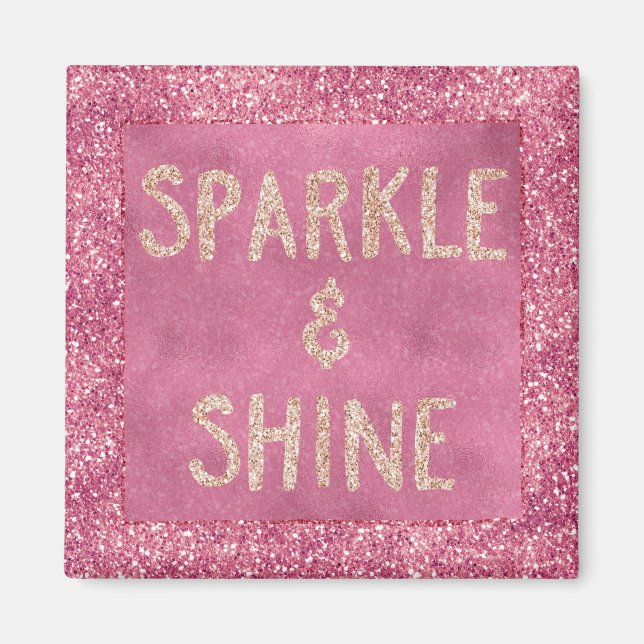 Girly Pink Glitter Sparkle       Magnet (Front)