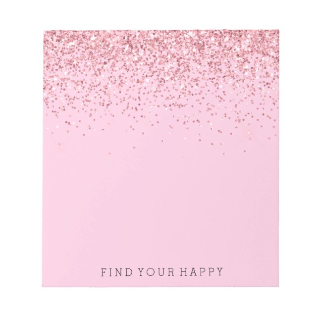 Girly Pink Glitter Sparkle Notepad (Front)