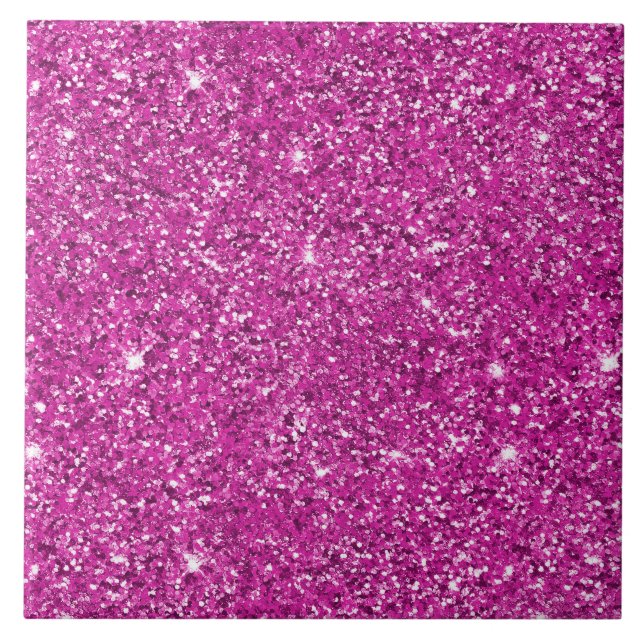 Girly Pink Glitter Sparkle            Tile (Front)