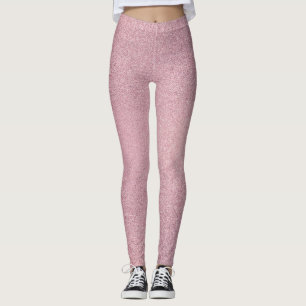 Girly Pink Glitter Texture Leggings