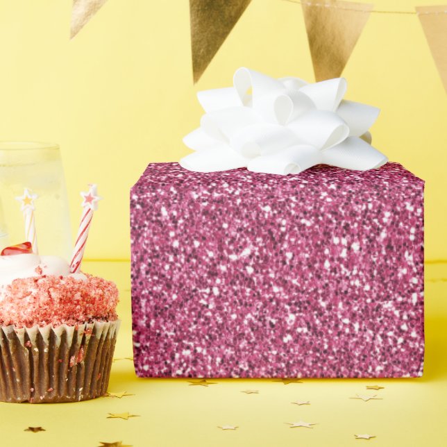 Girly Pink Glitter        Wrapping Paper (Birthday Party)