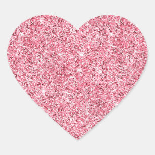 Girly Pink Glitz Glitter  Heart Sticker
