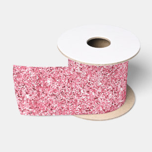 Girly Pink Glitz Glitter Satin Ribbon
