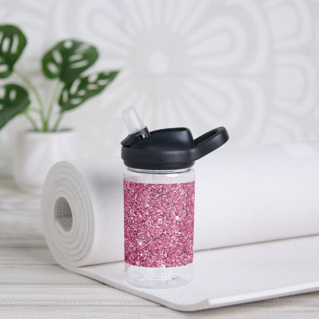 Girly Pink Glitz Glitter  Water Bottle (Yoga)