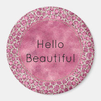 Girly Pink Glitzy Glam Glitter Leopard Print    