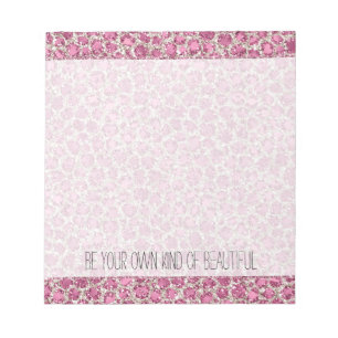 Girly Pink Glitzy Glam Glitter Leopard Print   Notepad