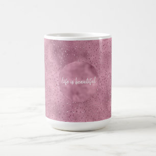 Girly Pink Glitzy Glitter Sparkle personalised Coffee Mug