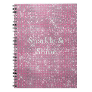 Girly Pink Glitzy Sparkle  Notebook