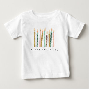 Girly Pink Gold Birthday Happy Birthday PrettyGirl Baby T-Shirt