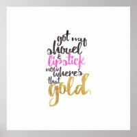 Girly Pink Gold Black Gold Digger Typography