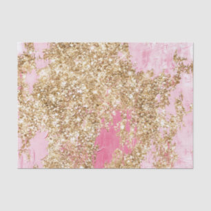 Girly Pink Gold Glitter Birthday Tissue Paper