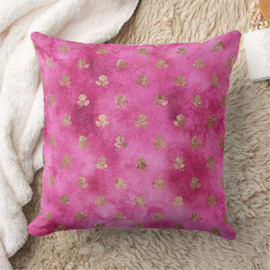 Girly Pink Gold Roses Cushion