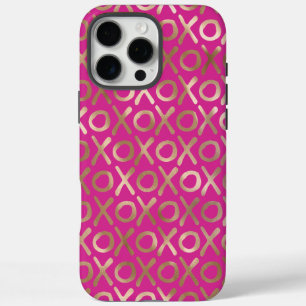 Girly Pink Gold XOXO iPhone 16 Pro Max Case