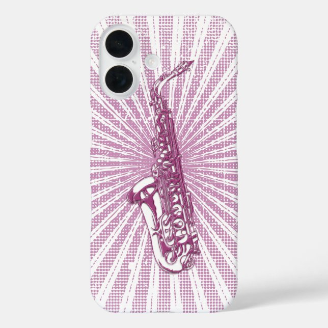 Girly Pink Grunge Saxophone Case-Mate iPhone Case (Back)